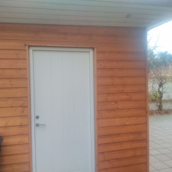 Close up af tilbygning af garage i Silkeborg